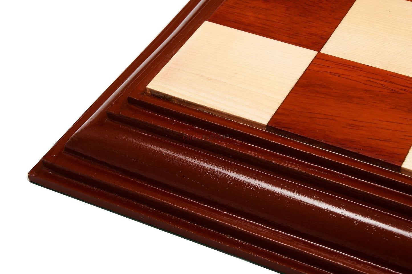Solid Wooden Luxury Indian Handmade Chess Board in Bud Rosewood (Padauk) & Maple - 21" Board - 55 mm square
