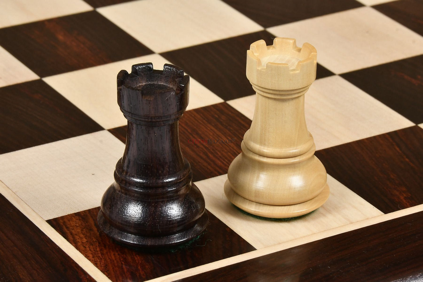 Desert Gold Staunton Series Wooden Chess Pieces in Rosewood & Box Wood - 4.0" King