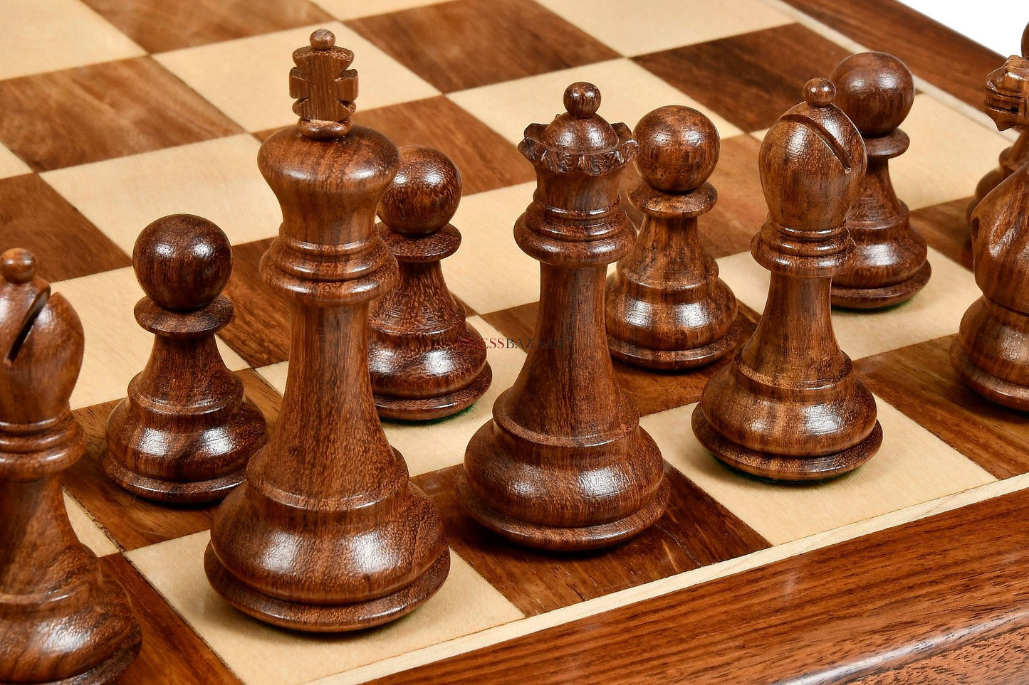 Desert Gold Staunton Series Wooden Chess Pieces in Sheesham & Box Wood - 4.0" King
