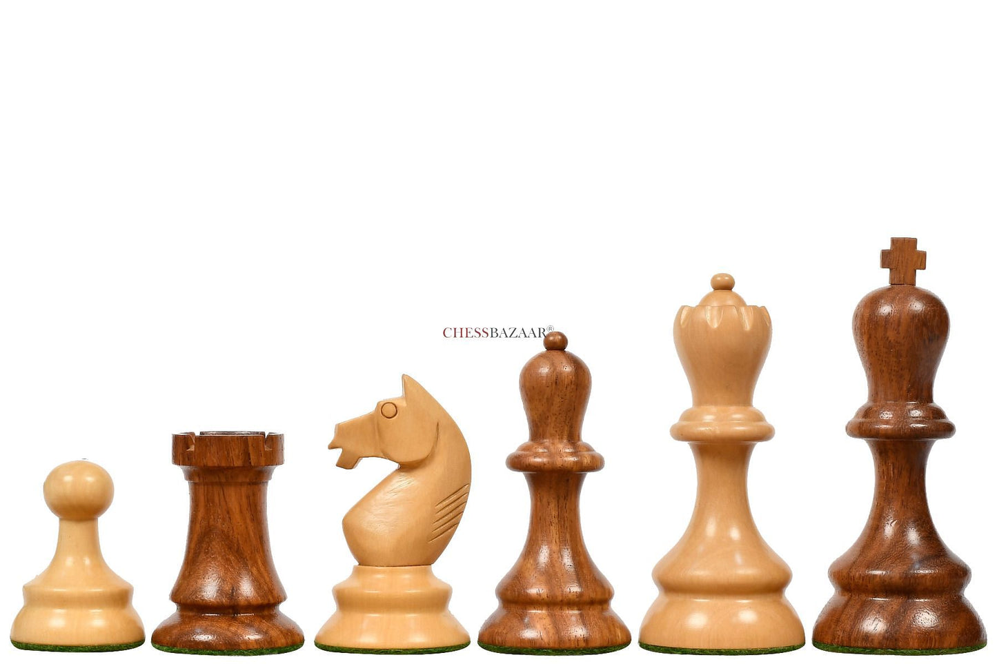 The 1937 7th Stockholm Olympiad Reproduced Chess Pieces in Sheesham Wood & Box Wood - 3.75" King