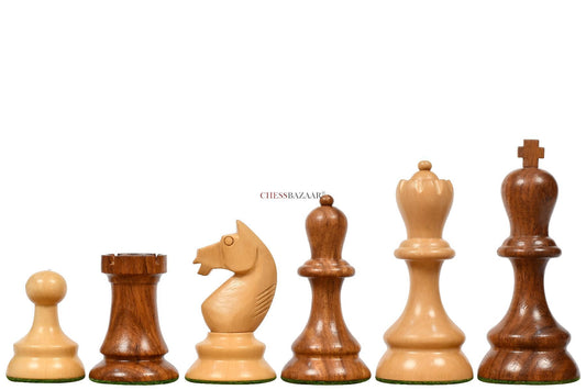 The 1937 7th Stockholm Olympiad Reproduced Chess Pieces in Sheesham Wood & Box Wood - 3.75" King