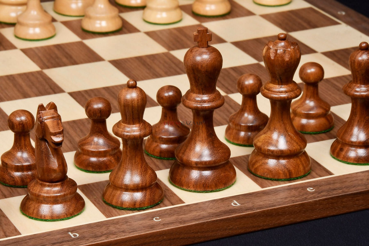 The 1937 7th Stockholm Olympiad Reproduced Chess Pieces in Sheesham Wood & Box Wood - 3.75" King