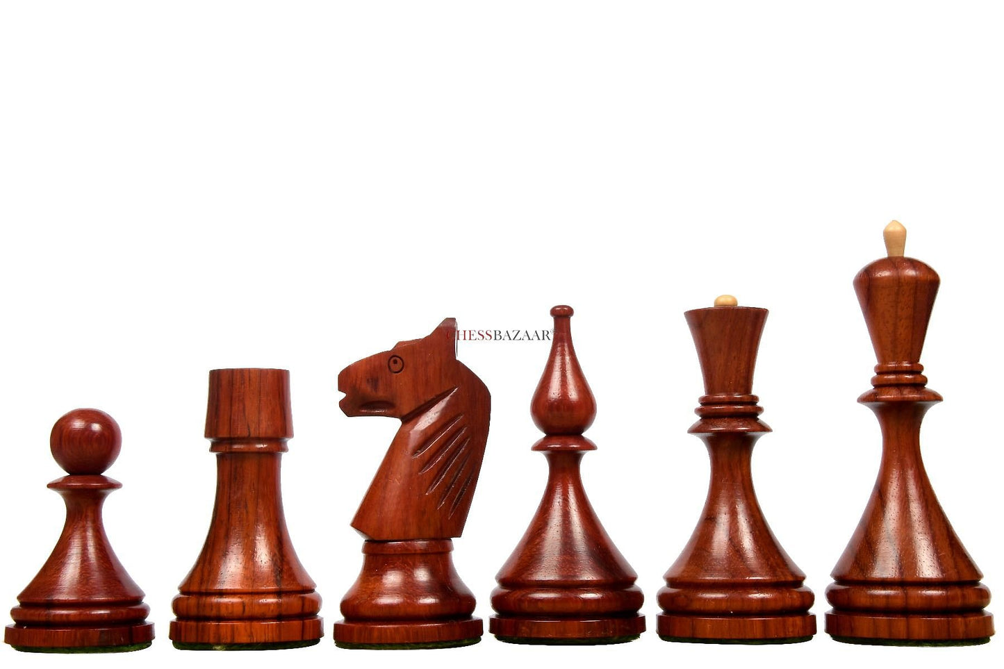 Reproduced 1961 Soviet Championship Baku Chess Pieces in Bud Rosewood & Boxwood - 4” King