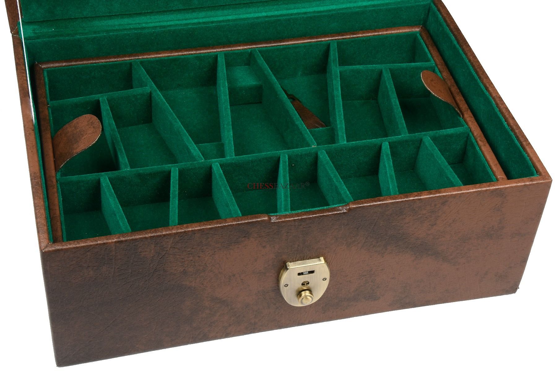 Storage chess box with double tray fixed slots