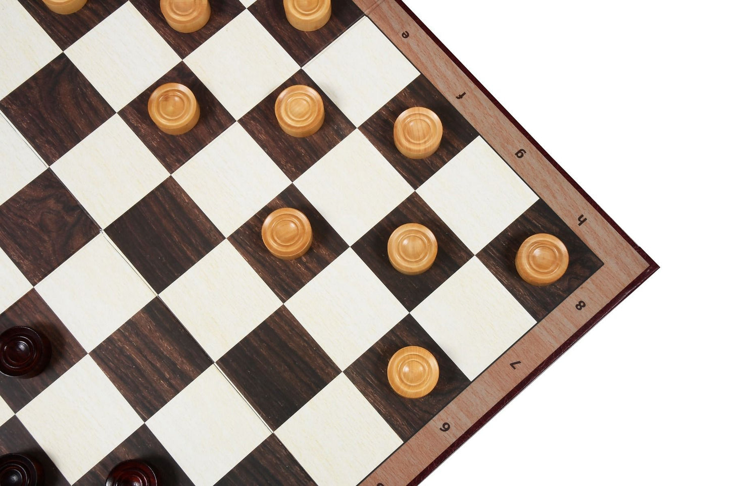 Wooden Checkers / Draught Set in Bud Rose Wood & Box wood - 30mm