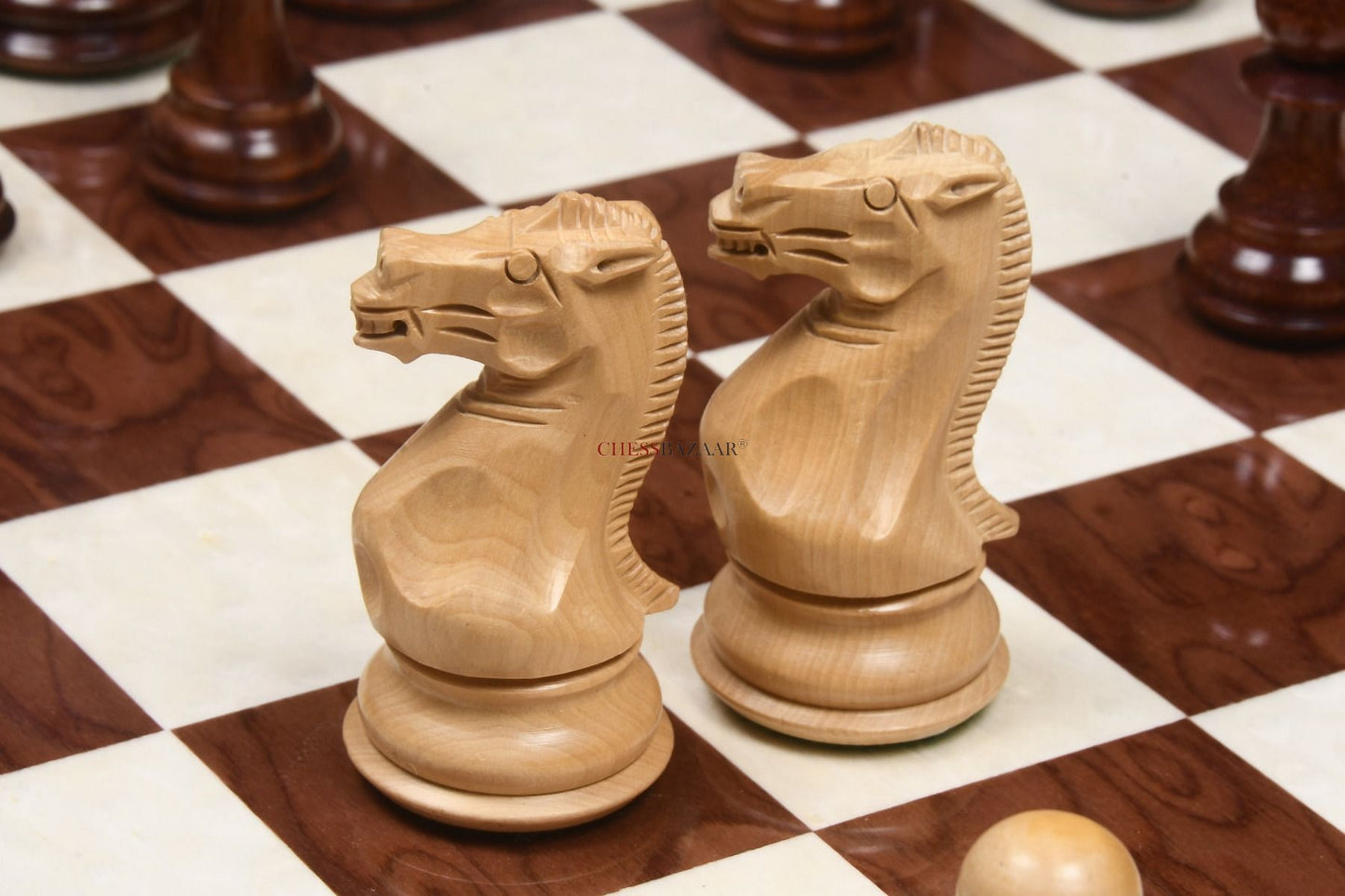 The Honour of Staunton (HOS) Series Weighted Chess Pieces in Bud Rose Wood & Box Wood - 4.0" King