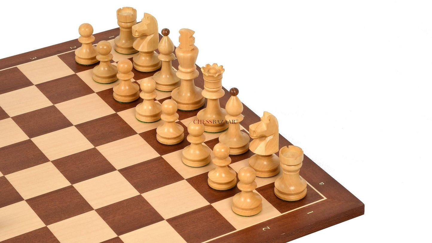 Reproduced Romanian-Hungarian National Tournament Chess Pieces in Sheesham & Boxwood - 3.8" King
