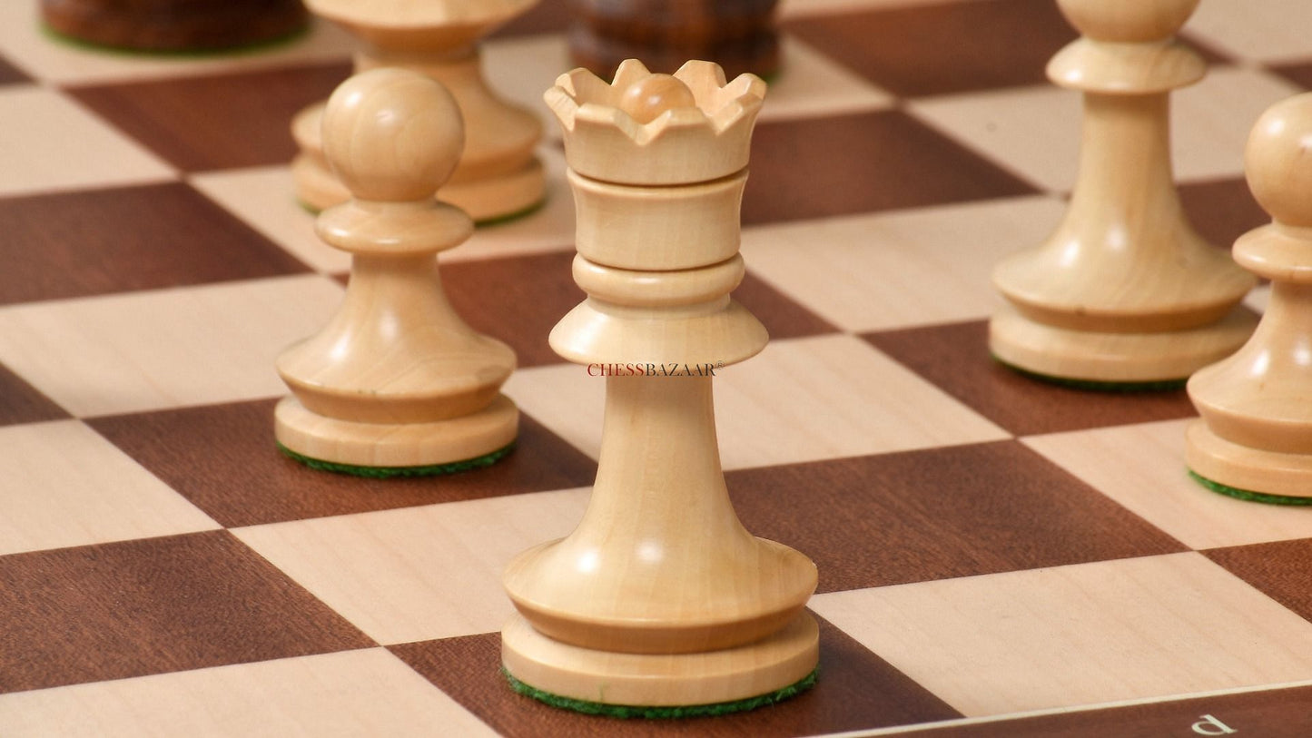 Reproduced Romanian-Hungarian National Tournament Chess Pieces in Sheesham & Boxwood - 3.8" King
