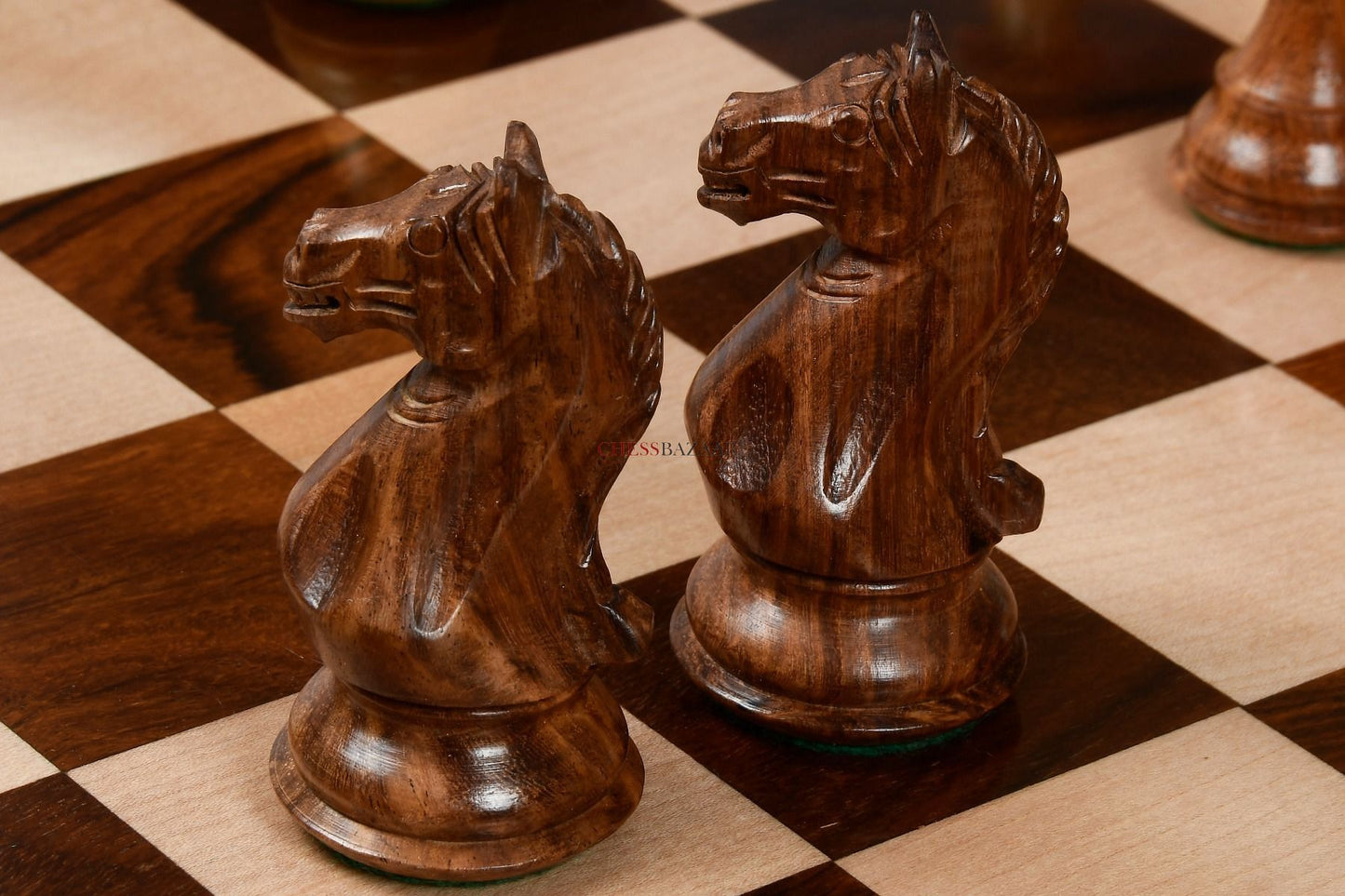 The Fierce Knight Staunton Wooden Chess Pieces in Sheesham & Box Wood - 4.0" King