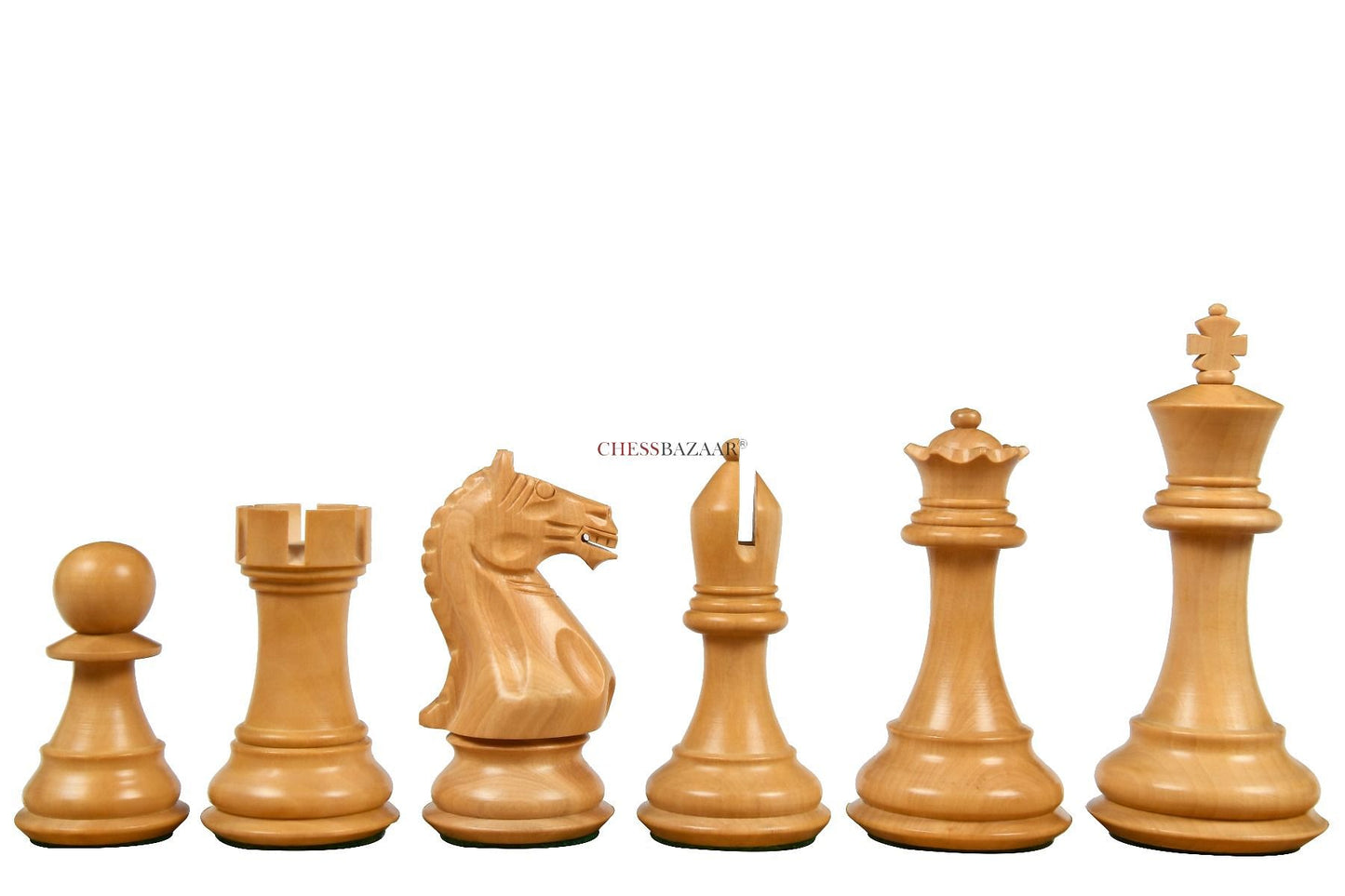 Fierce Knight Staunton Series Chess Pieces in Rosewood & Box Wood - 4.1" King
