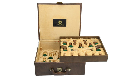 Brown Leatherette Chess Storage Box from chessbazaarindia