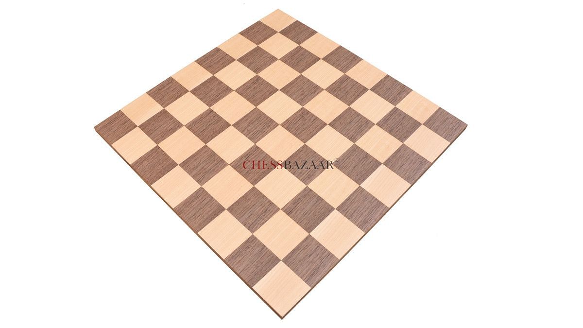 Minimalist Walnut Maple Wooden Chess Board Matte Finish Borderless Chess Board 19" - 60 mm