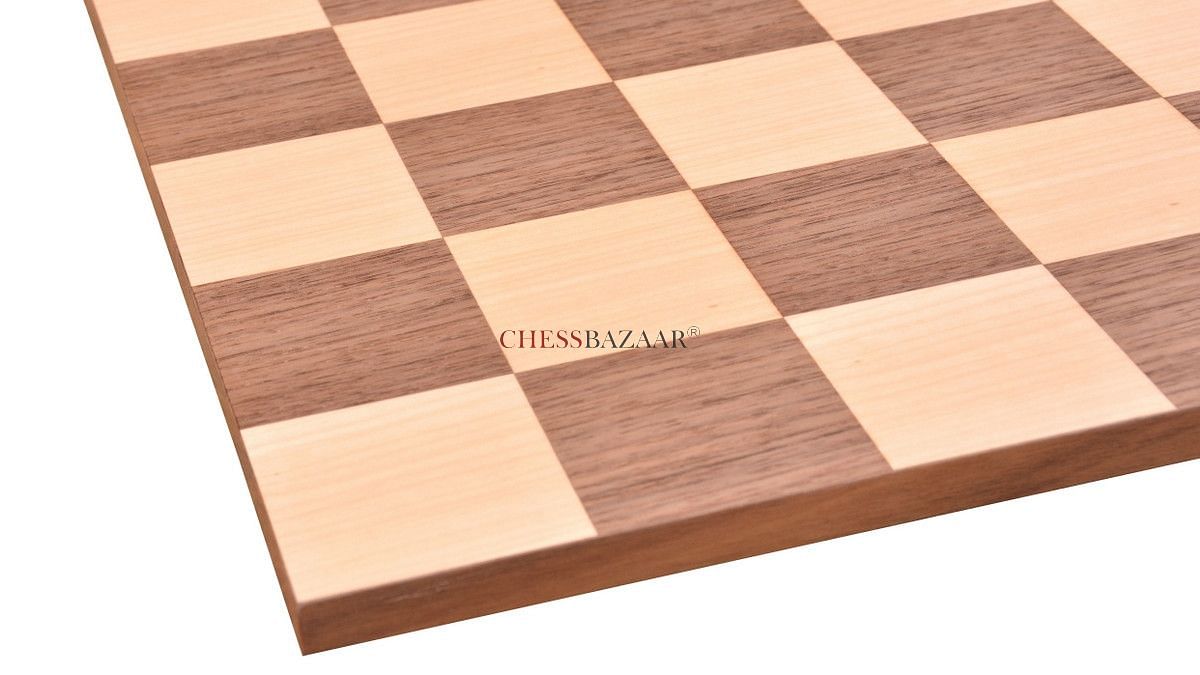 Minimalist Walnut Maple Wooden Chess Board Matte Finish Borderless Chess Board 19" - 60 mm