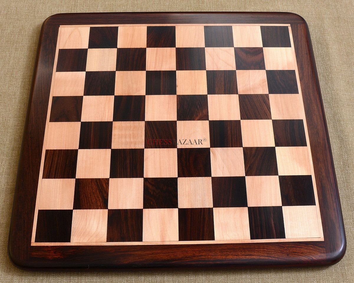 Solid Wooden Chessboard Dark Brown Indian Rosewood 23" - 60 mm