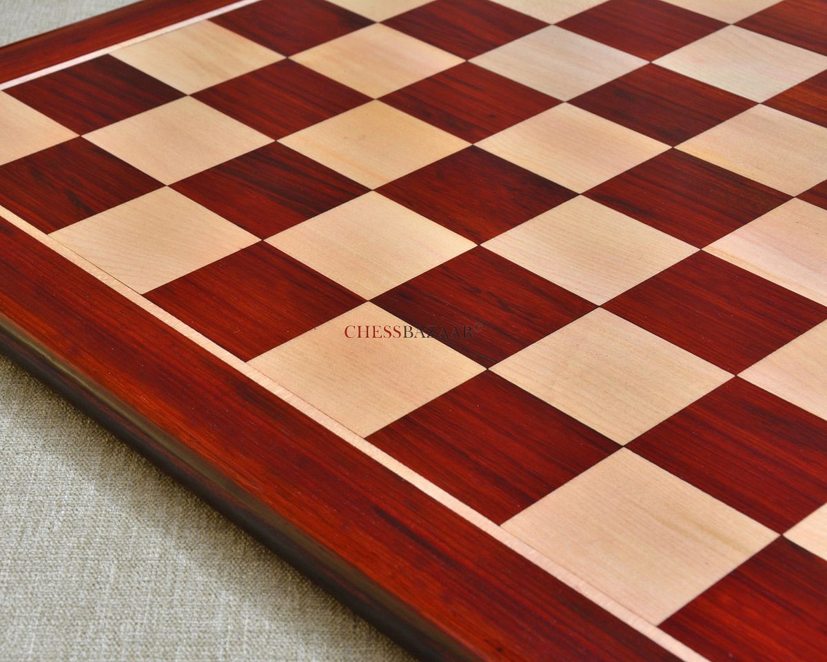Solid Wooden Chess Board Blood Red Bud Rose Wood (Padauk) 23" - 60 mm