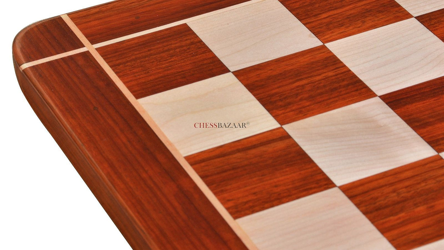 Wooden Chess Board Rounded Edge Blood Red Bud Rose Wood 23" - 60 mm