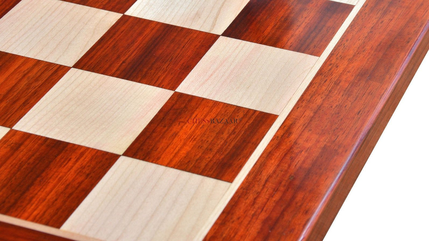 Wooden Chess Board Rounded Edge Blood Red Bud Rose Wood 23" - 60 mm