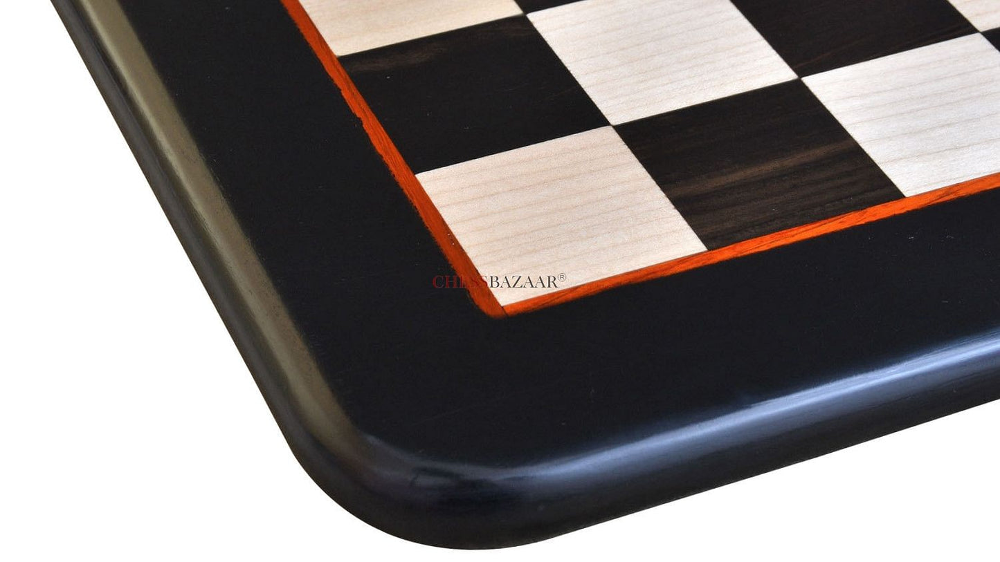 Solid Wooden Chess Board in Genuine Ebony Wood and Maple Wood 18"- 45 mm square