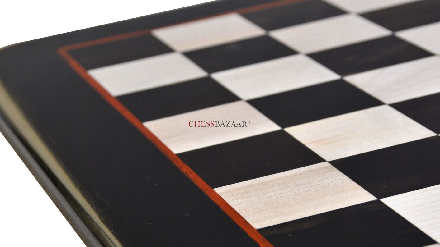 Solid Wooden Chess Board in Genuine Ebony Wood and Maple Wood 18"- 45 mm square