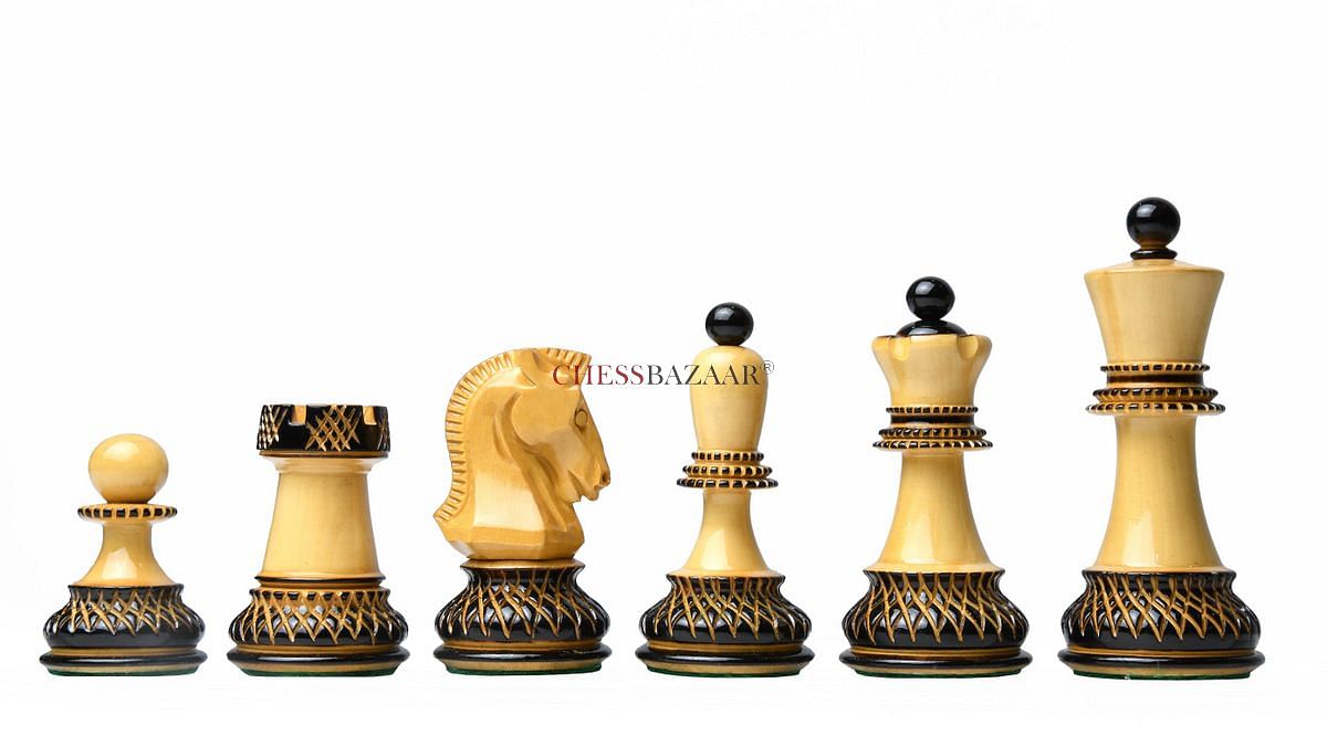 Closer look of light color Dubrovnik chess pieces from chessbazaarindia