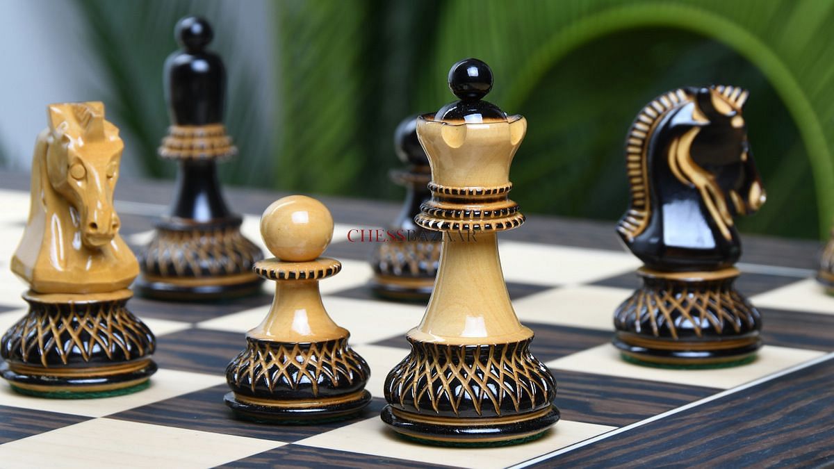 Dubrovnik chessmen on chessboard