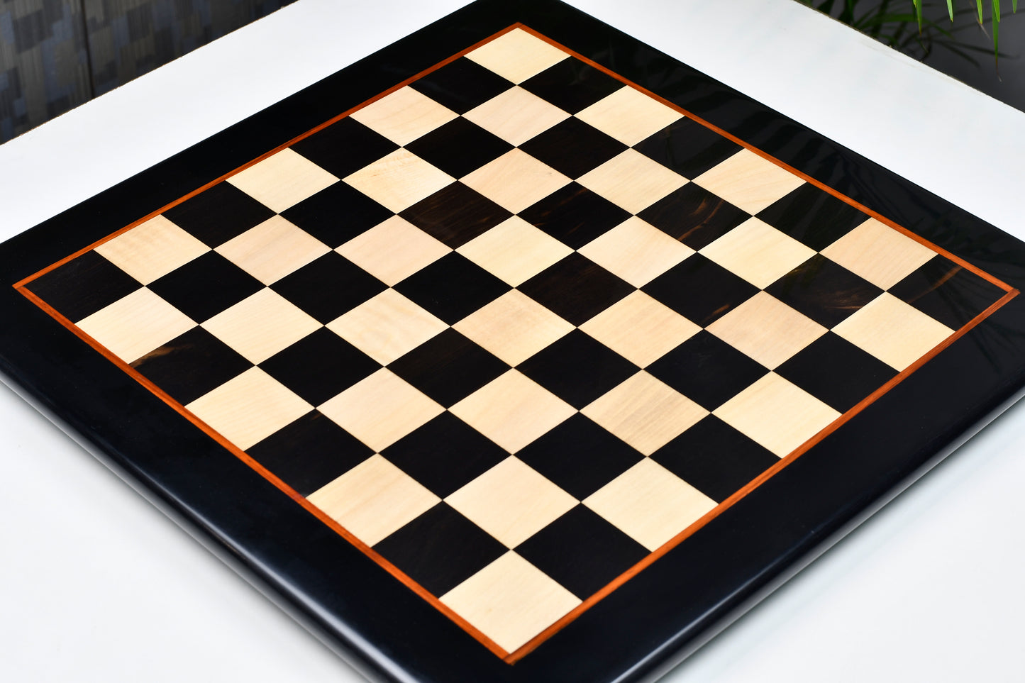 Solid Wooden Chess Board in Genuine Ebony Wood and Maple Wood 18"- 45 mm square
