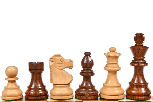 Reproduced French Lardy Exclusive Wooden Chess Pieces with Extra Queens - Handcrafted in Sheesham Wood & Natural Boxwood 3" King