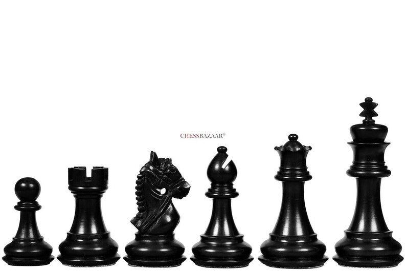 The Bridle Study Analysis Chess Pieces in Ebonized and Boxwood - 3.2" King