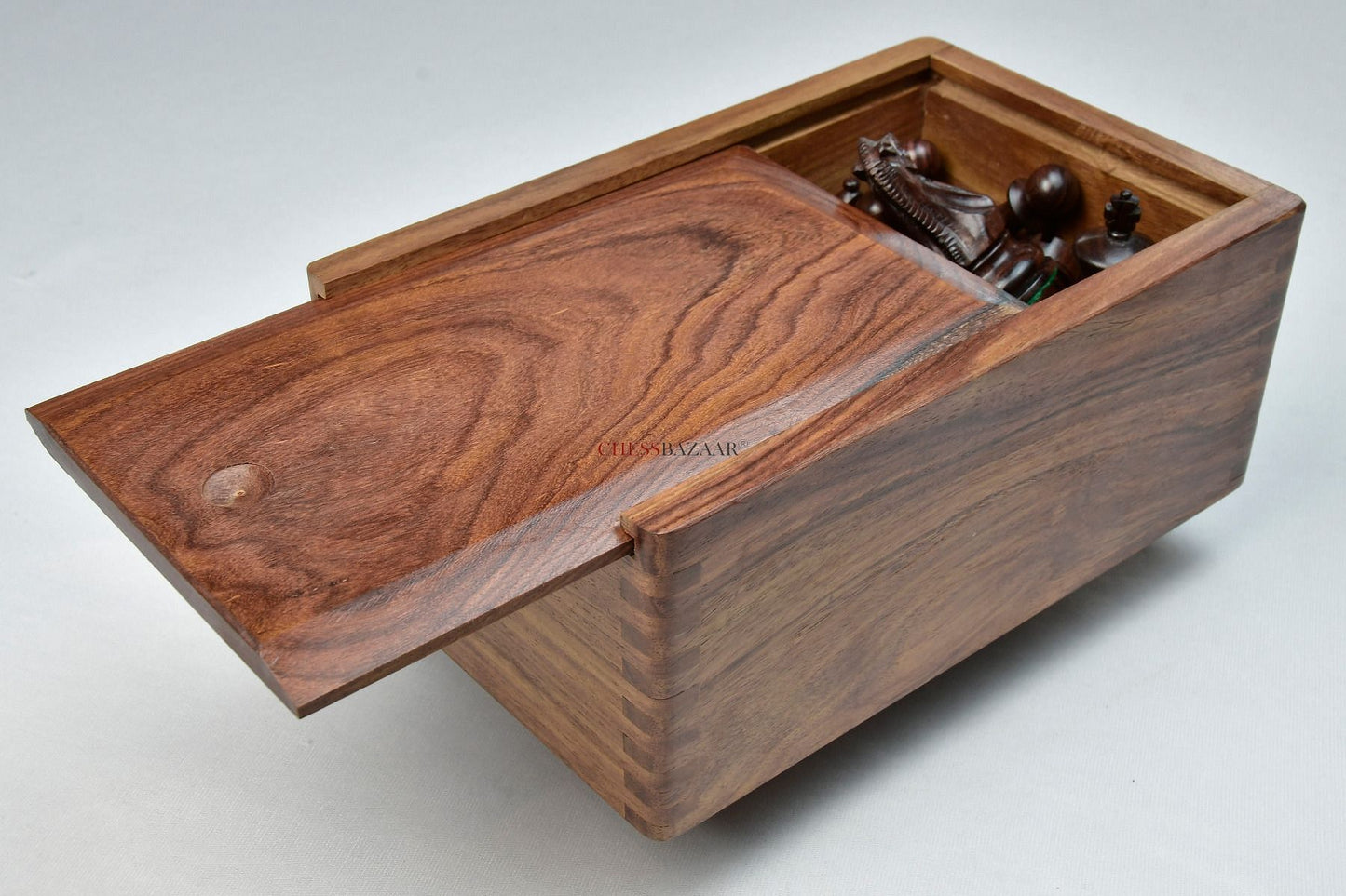 Combo of The Professional Series Tournament Staunton Weighted Pieces in Indian Rosewood and Boxwood With Board & Box- 3.8" King