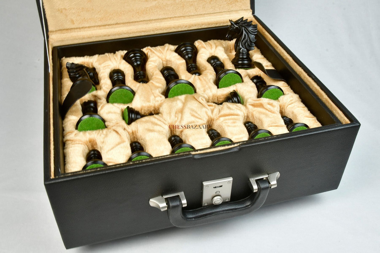 Sher-E-Punjab Series Chess Pieces in Ebony/Boxwood With Board & Box- 4.6" King