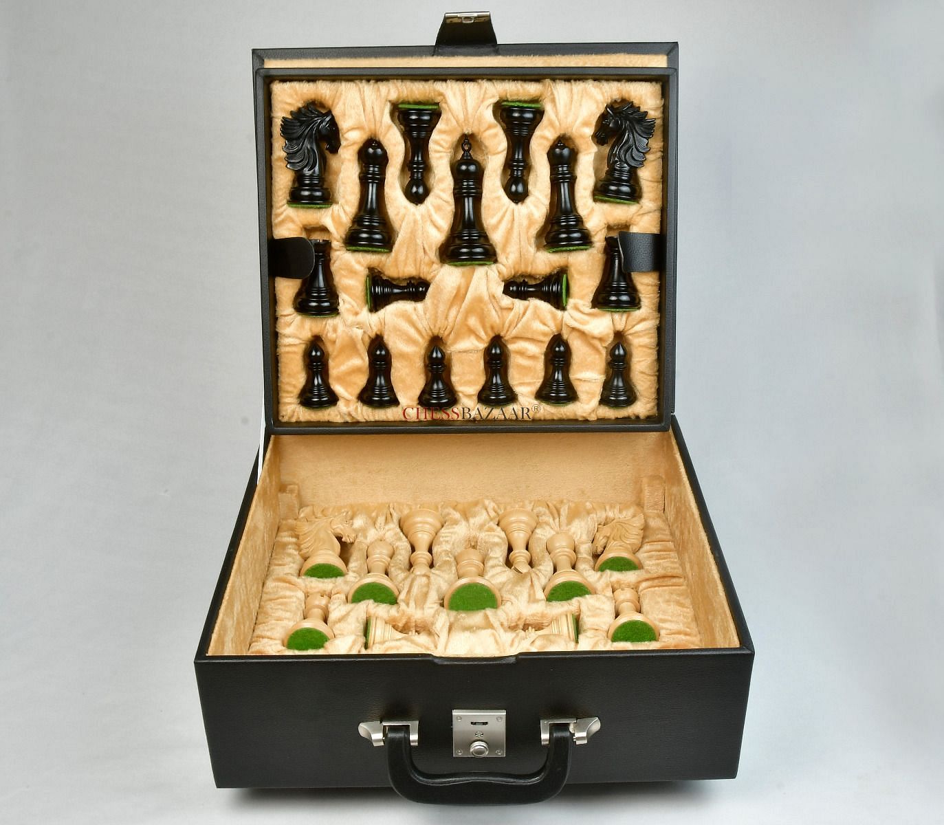 Sher-E-Punjab Series Chess Pieces in Ebony/Boxwood With Board & Box- 4.6" King