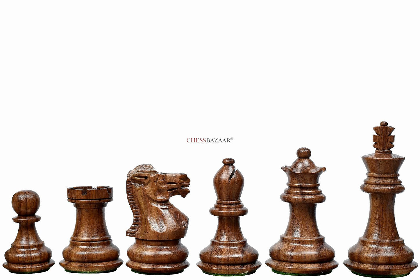 The Collector Series Wooden Staunton Chess Pieces in Sheesham & Box Wood - 2.6" King