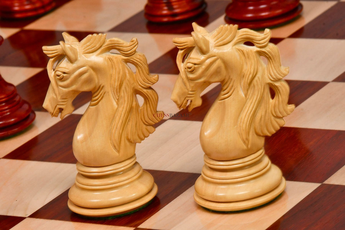 American Adios Series Luxury Chess Pieces in Bud Rose / Box Wood - 4.4" King