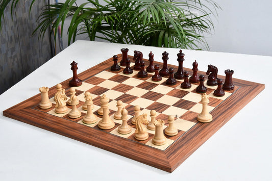 Combo of The Imperial Collector Series (Sinquefield Cup 2014) Chess Pieces V2.0 in Bud Rosewood(Padauk) & Box Wood - 3.75" King with Solid Wood Chess Board