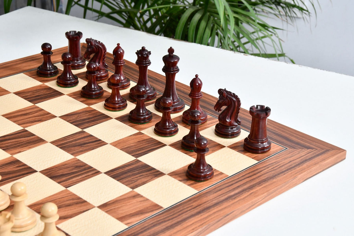 Combo of The Imperial Collector Series (Sinquefield Cup 2014) Chess Pieces V2.0 in Bud Rosewood(Padauk) & Box Wood - 3.75" King with Solid Wood Chess Board