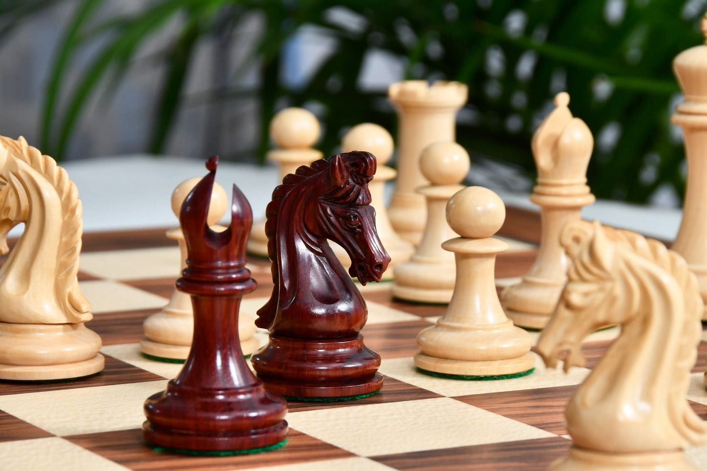 Combo of The Imperial Collector Series (Sinquefield Cup 2014) Chess Pieces V2.0 in Bud Rosewood(Padauk) & Box Wood - 3.75" King with Solid Wood Chess Board