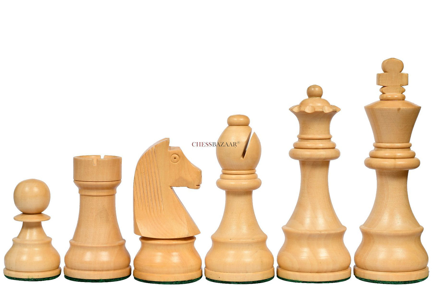 Tournament Series Staunton Chess Pieces with German Knight in Sheesham & Boxwood - 3.75" King