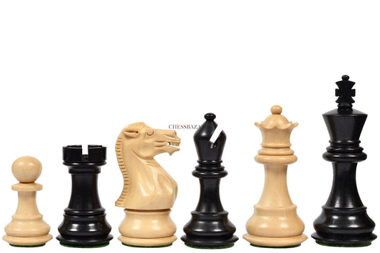 The Classic 101 Staunton Series Club Size Wooden Chess Pieces In Ebony Wood & Box Wood - 3.0" King