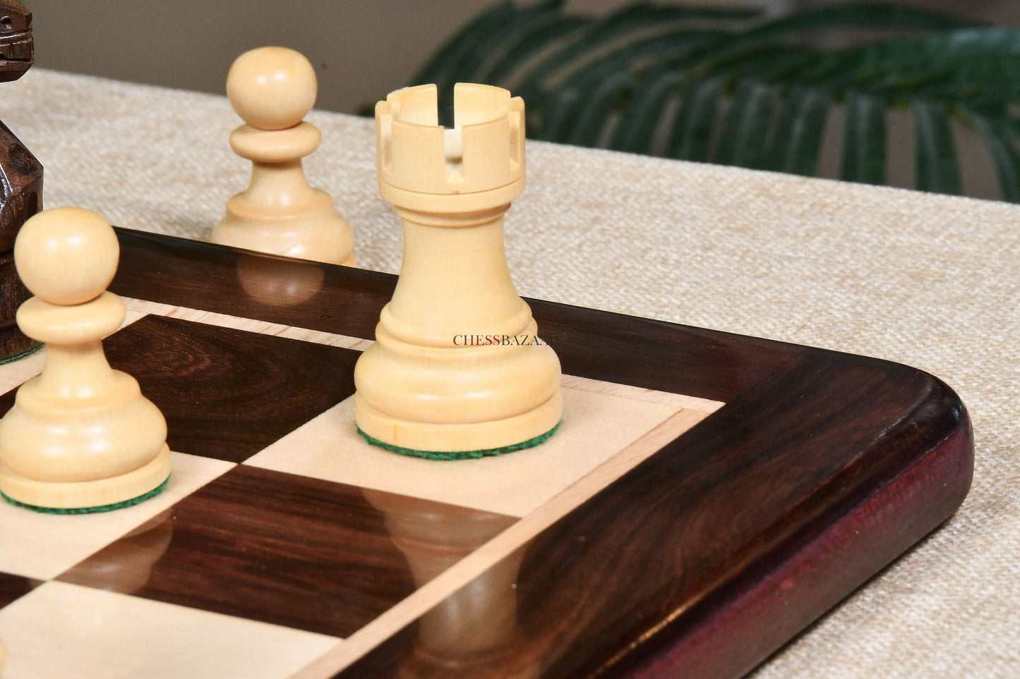 The Smokey Staunton Series Chess Pieces in Rose Wood & Boxwood - 3.8" King