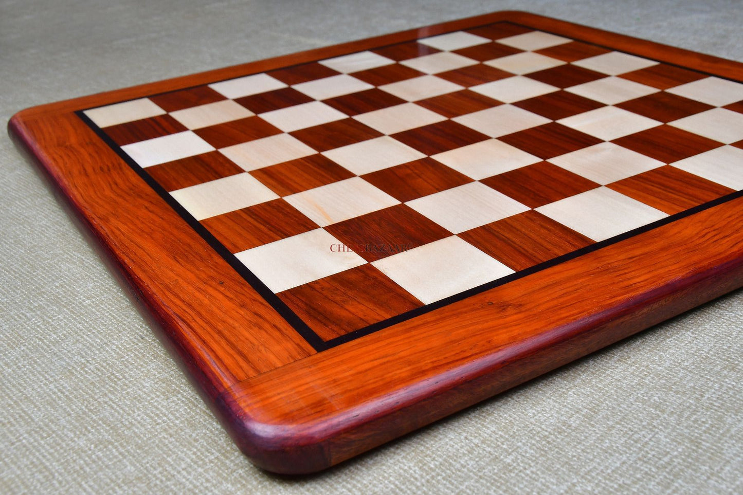 Wooden Chess Board Blood Red Bud Rose Wood 18" - 45 mm