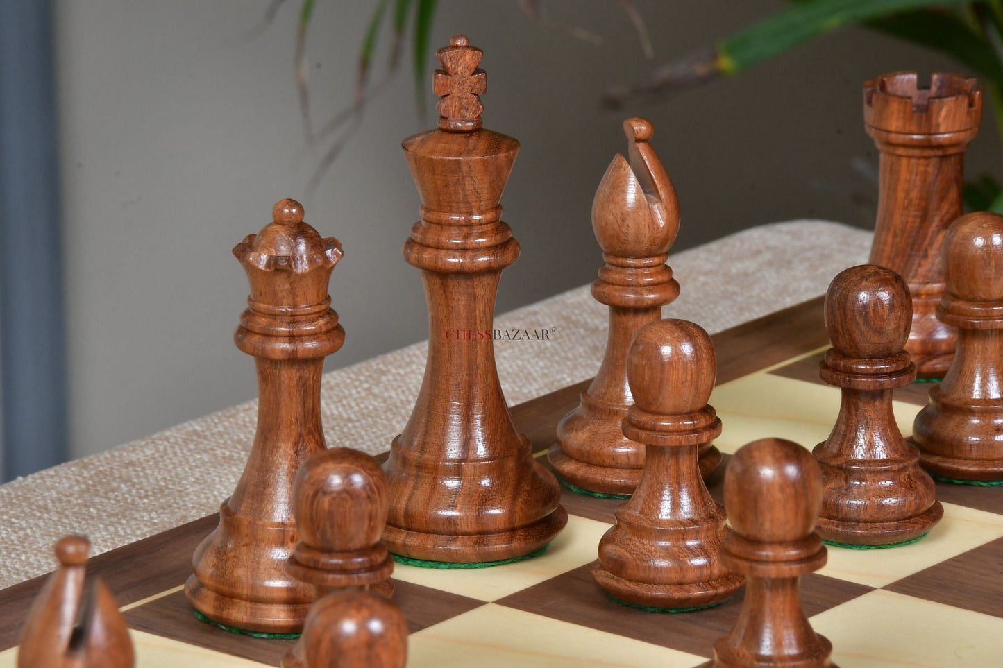The Bridle Knight Series Wooden Chess Pieces in Sheesham & Box Wood - 4.0" King