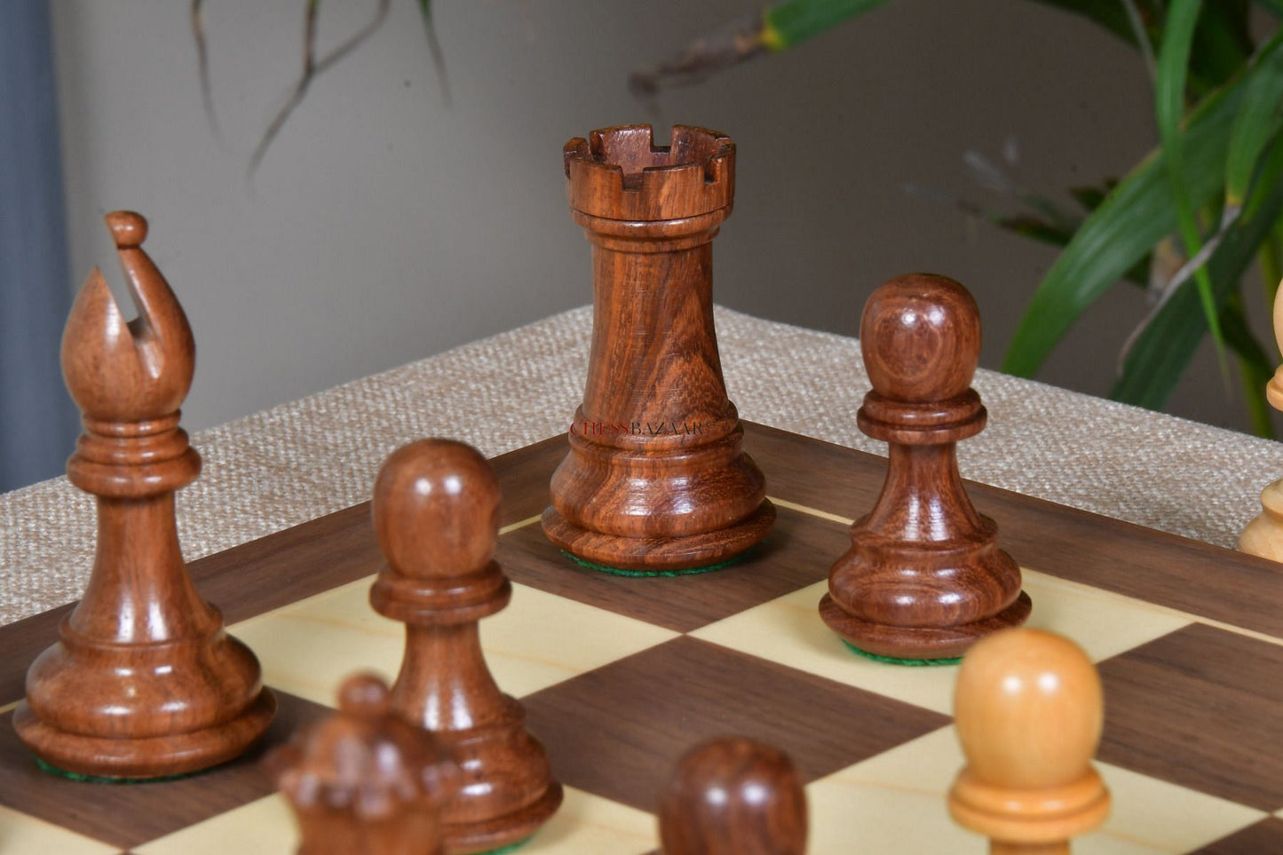The Bridle Knight Series Wooden Chess Pieces in Sheesham & Box Wood - 4.0" King