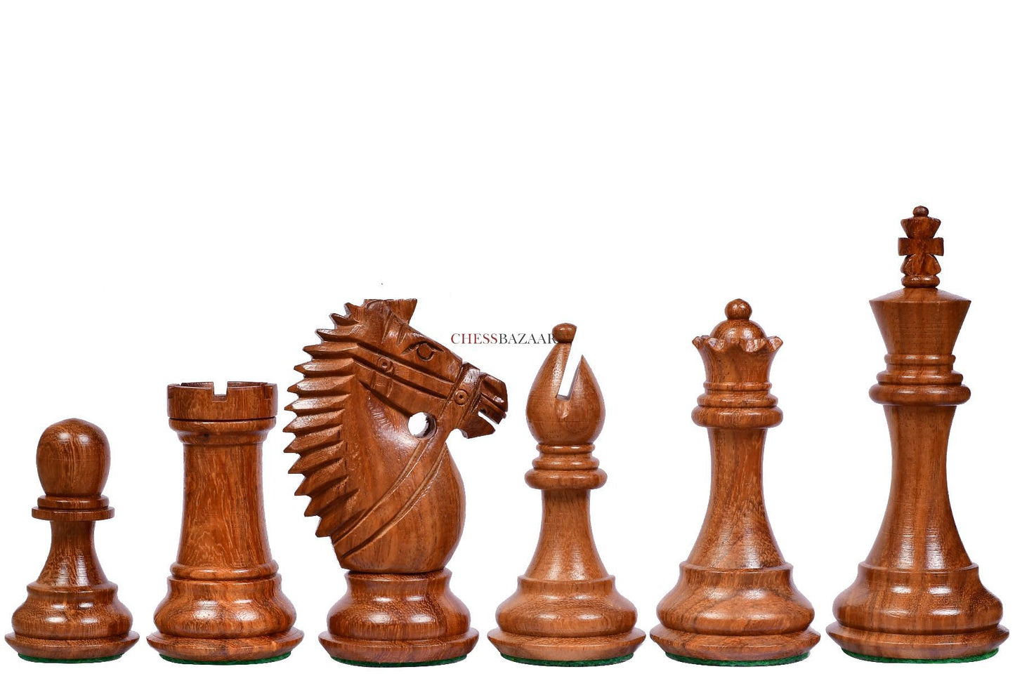The Bridle Knight Series Wooden Chess Pieces in Sheesham & Box Wood - 4.0" King