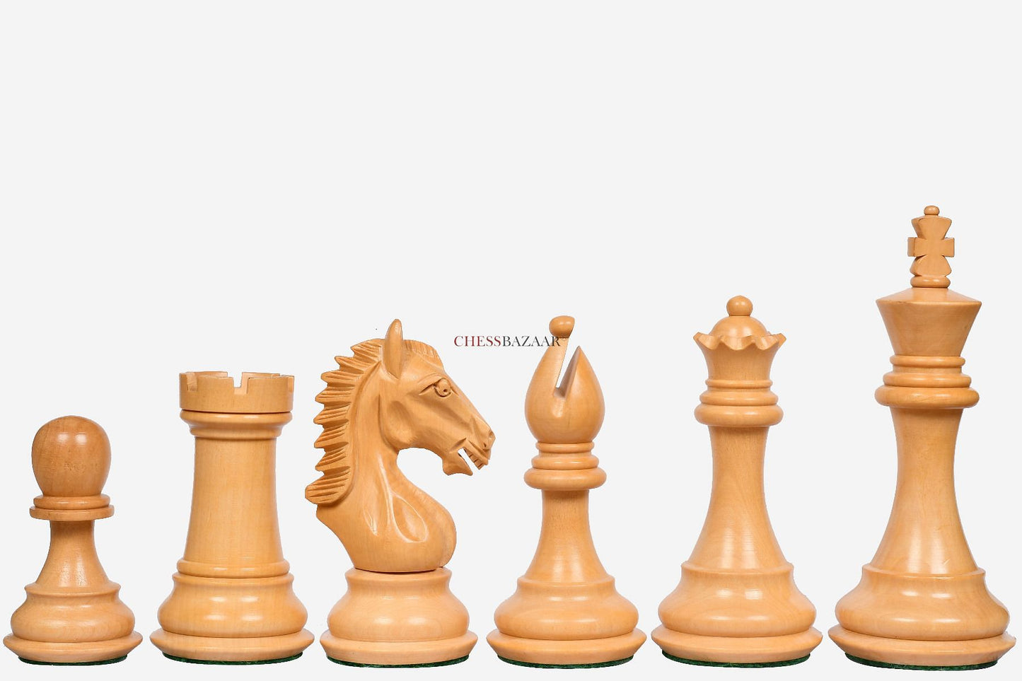 CB The Derby Knight Staunton Pattern Weighted Chessmen in Ebonized Boxwood - 4.1" King