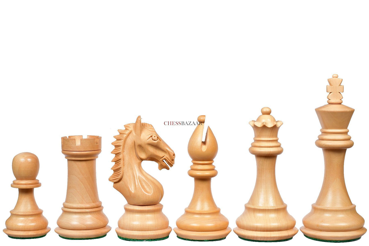 Derby Knight Staunton Weighted Chess Pieces in Bud Rosewood (Padauk) & Boxwood - 4.1" King