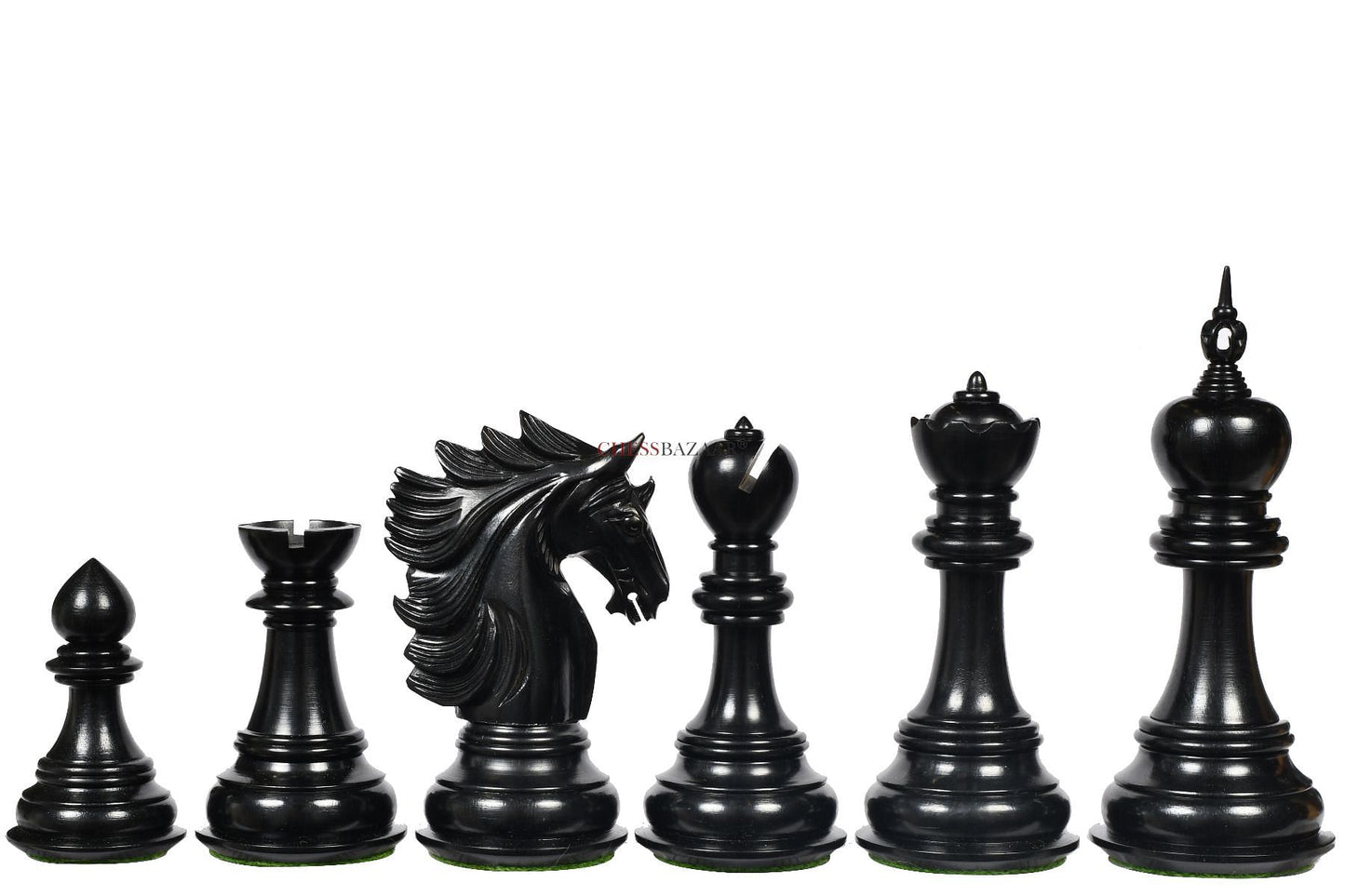 The Sher-E-Punjab Series Chess Pieces in Ebony Wood / Box Wood - 4.6" King