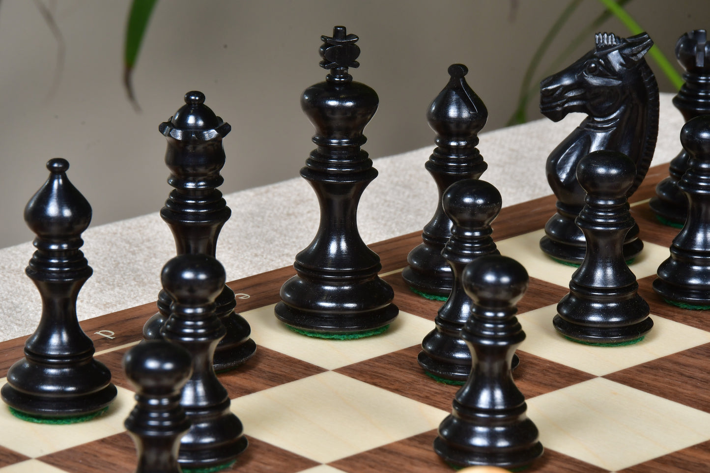 Meghdoot Staunton Series Wooden Chess Pieces in Ebony & Box Wood - 3.2" King