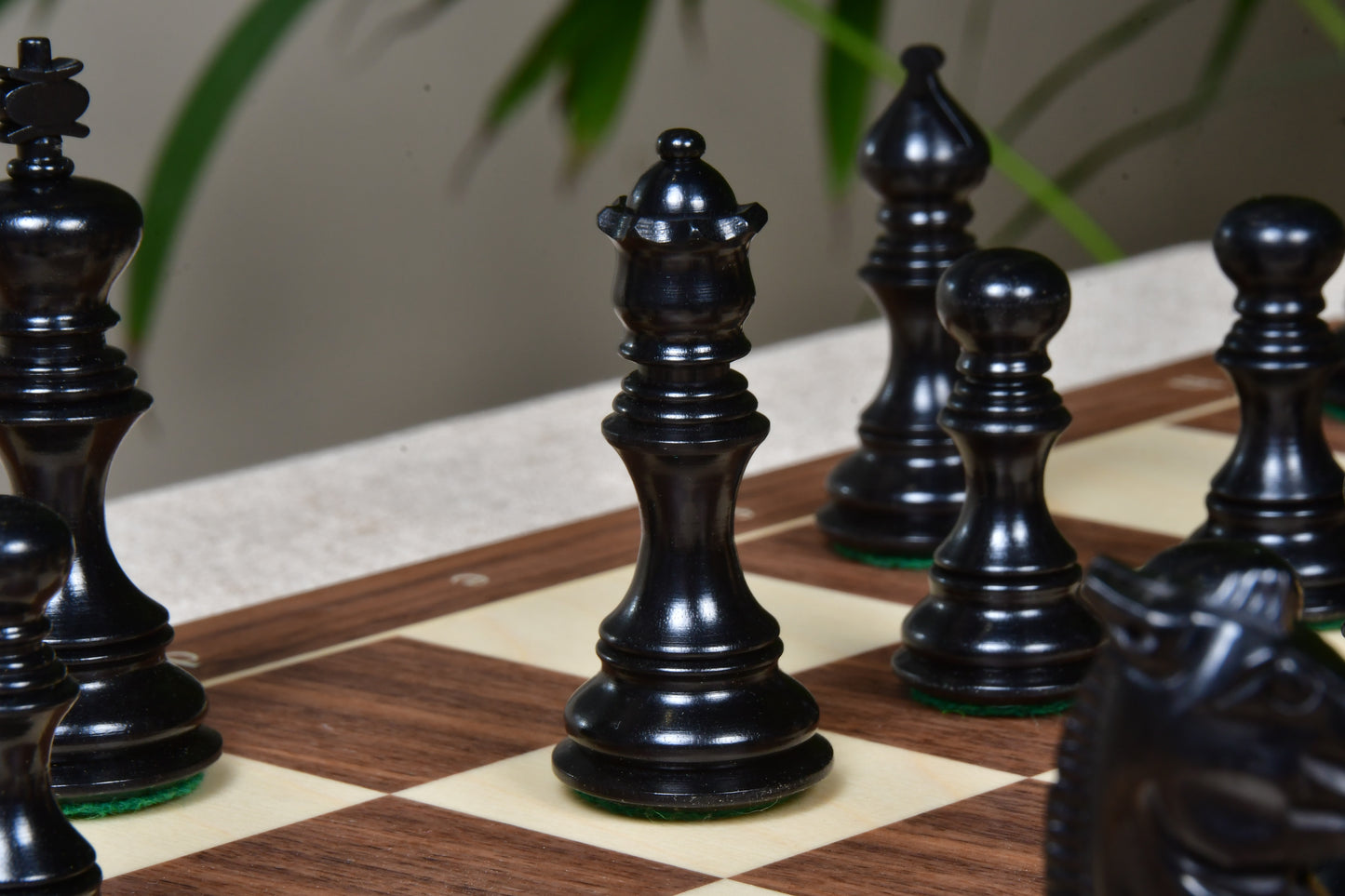 Meghdoot Staunton Series Wooden Chess Pieces in Ebony & Box Wood - 3.2" King
