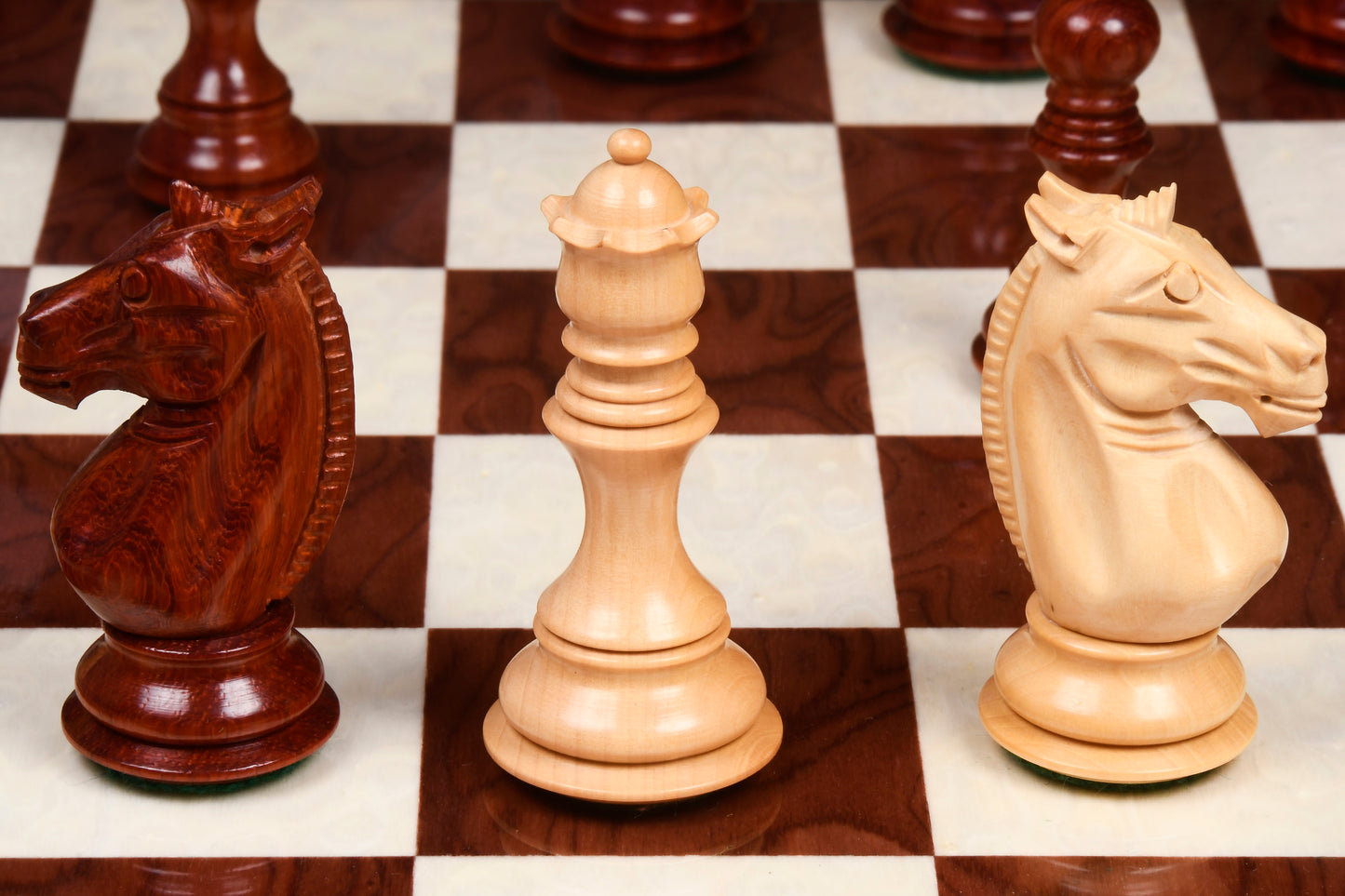 Meghdoot Staunton Series Wooden Chess Pieces in Bud Rose & Box Wood - 3.2" King