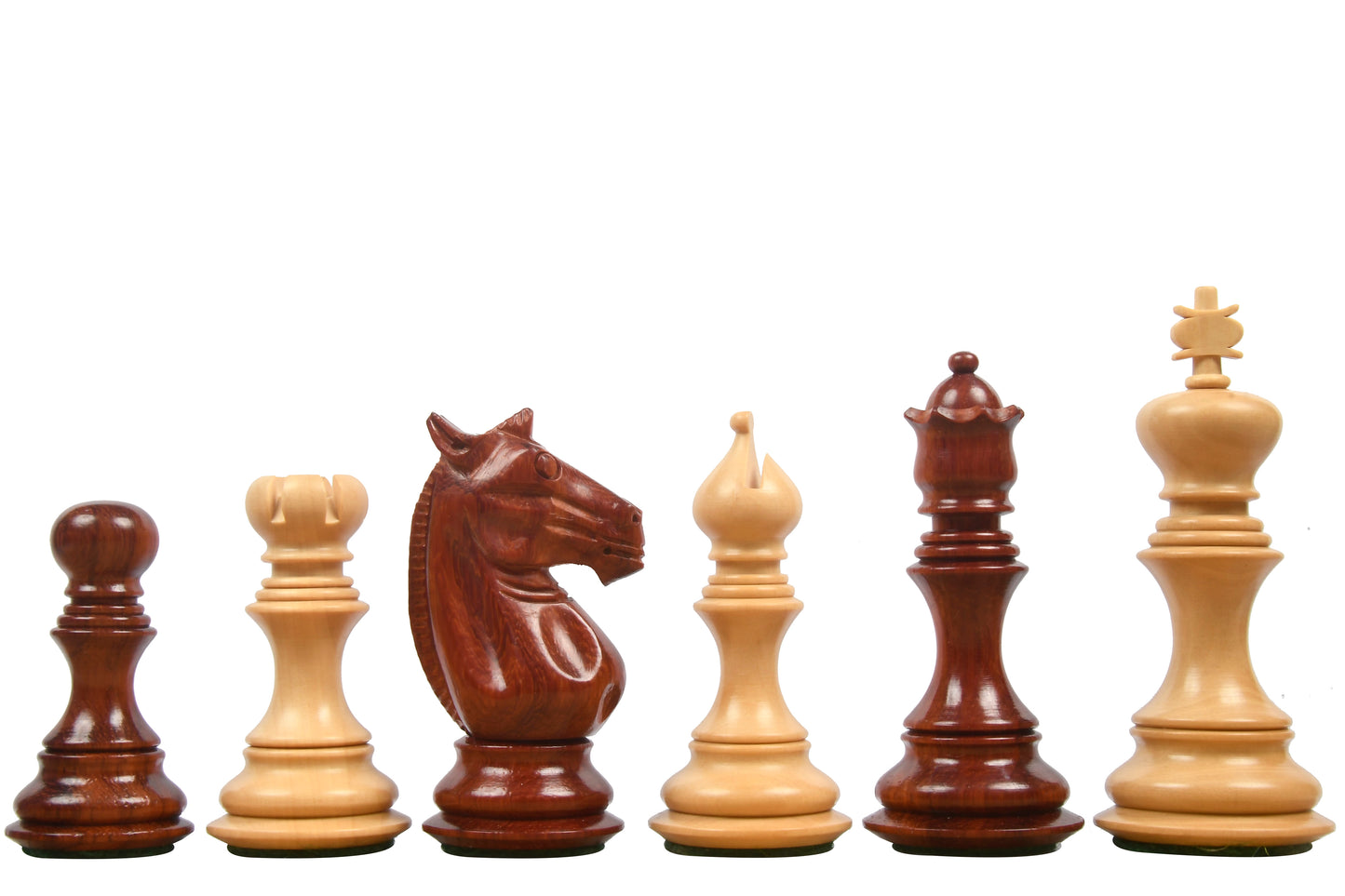 Meghdoot Staunton Series Wooden Chess Pieces in Bud Rose & Box Wood - 3.2" King